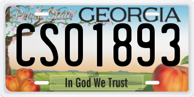 GA license plate CSO1893