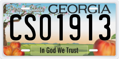 GA license plate CSO1913