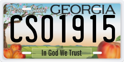 GA license plate CSO1915