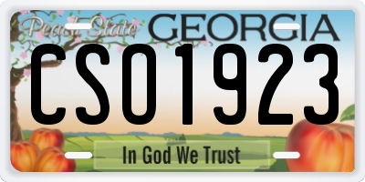 GA license plate CSO1923