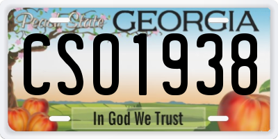 GA license plate CSO1938
