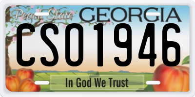 GA license plate CSO1946
