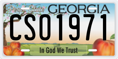 GA license plate CSO1971