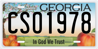 GA license plate CSO1978