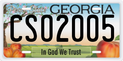 GA license plate CSO2005