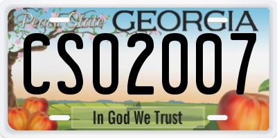GA license plate CSO2007