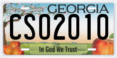 GA license plate CSO2010