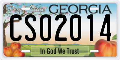 GA license plate CSO2014