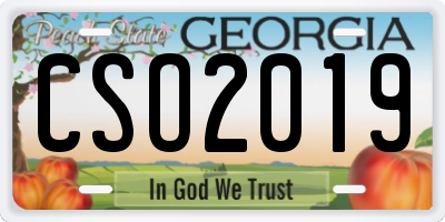 GA license plate CSO2019