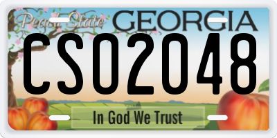 GA license plate CSO2048
