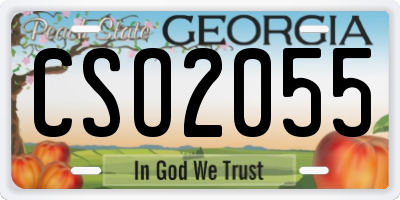GA license plate CSO2055