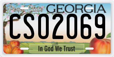 GA license plate CSO2069