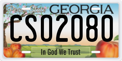 GA license plate CSO2080