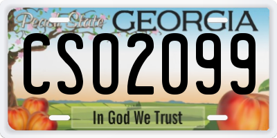 GA license plate CSO2099