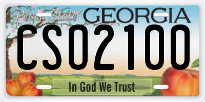 GA license plate CSO2100