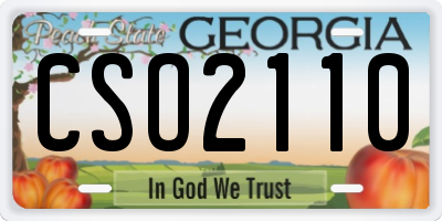 GA license plate CSO2110