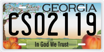 GA license plate CSO2119