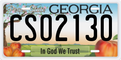 GA license plate CSO2130