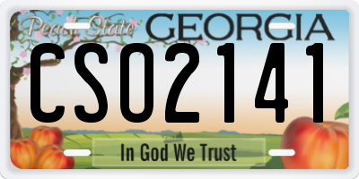 GA license plate CSO2141