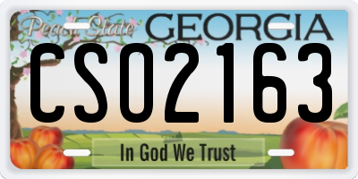 GA license plate CSO2163