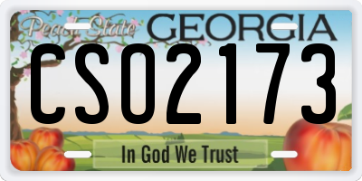 GA license plate CSO2173