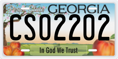 GA license plate CSO2202