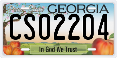 GA license plate CSO2204