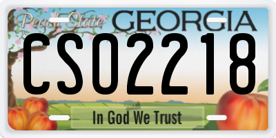 GA license plate CSO2218