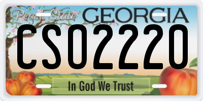 GA license plate CSO2220