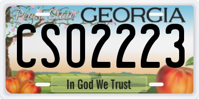 GA license plate CSO2223