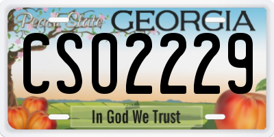 GA license plate CSO2229