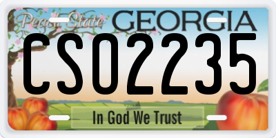 GA license plate CSO2235