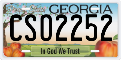 GA license plate CSO2252