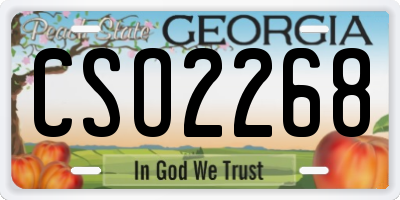 GA license plate CSO2268
