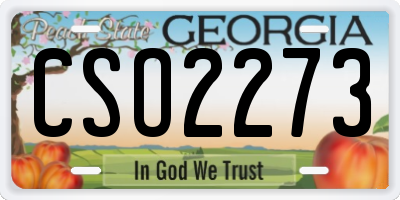 GA license plate CSO2273