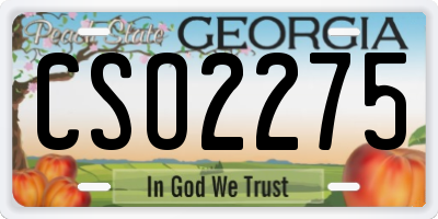 GA license plate CSO2275