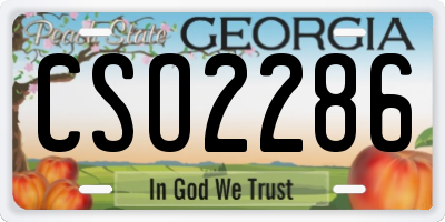 GA license plate CSO2286