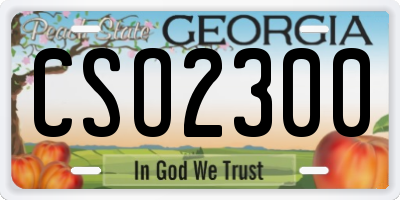 GA license plate CSO2300