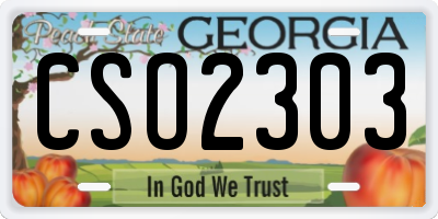 GA license plate CSO2303