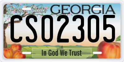 GA license plate CSO2305