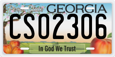 GA license plate CSO2306
