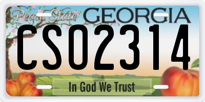 GA license plate CSO2314