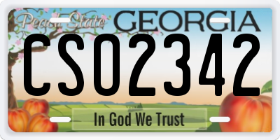 GA license plate CSO2342