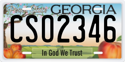 GA license plate CSO2346