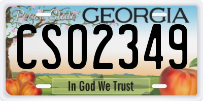 GA license plate CSO2349