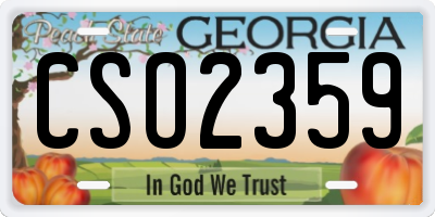 GA license plate CSO2359