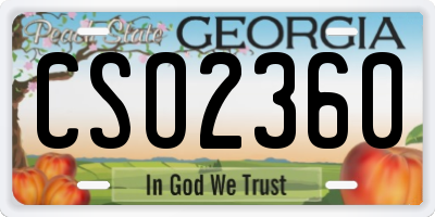 GA license plate CSO2360