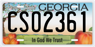 GA license plate CSO2361