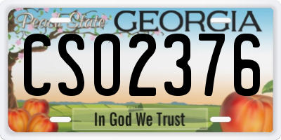 GA license plate CSO2376