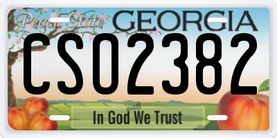 GA license plate CSO2382